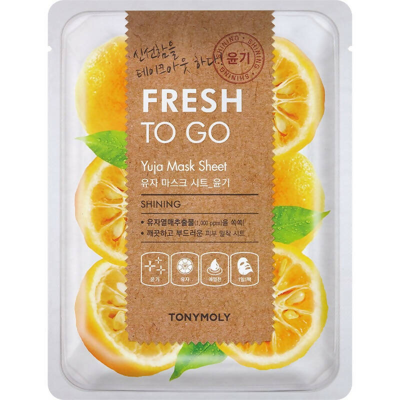Tonymoly Fresh To Go Yuja Mask Sheet Shining - Korean Skincare