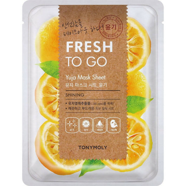 Tonymoly Fresh To Go Yuja Mask Sheet Shining - Korean Skincare Hover Image