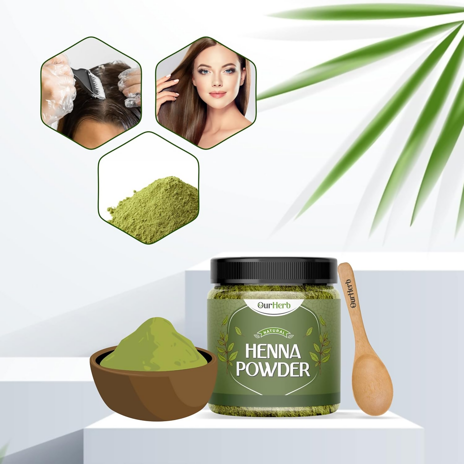 OurHerb Natural Henna Powder Enriched With Precious Herbals For Natural Hair Color