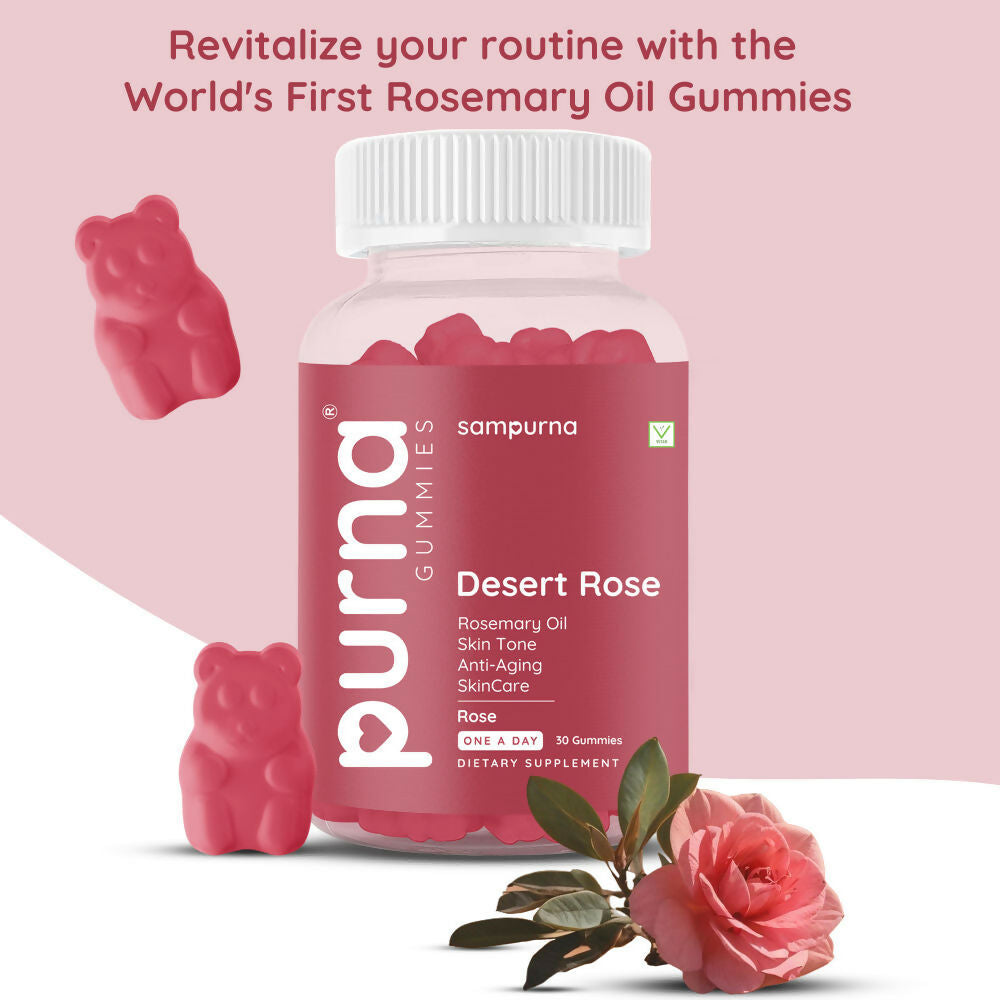 Purna Rosemary Oil Gummies - Rose