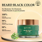 Ivory Natural Beard Black Color Organic - Instant Natural Plant Based Beard Color Powder