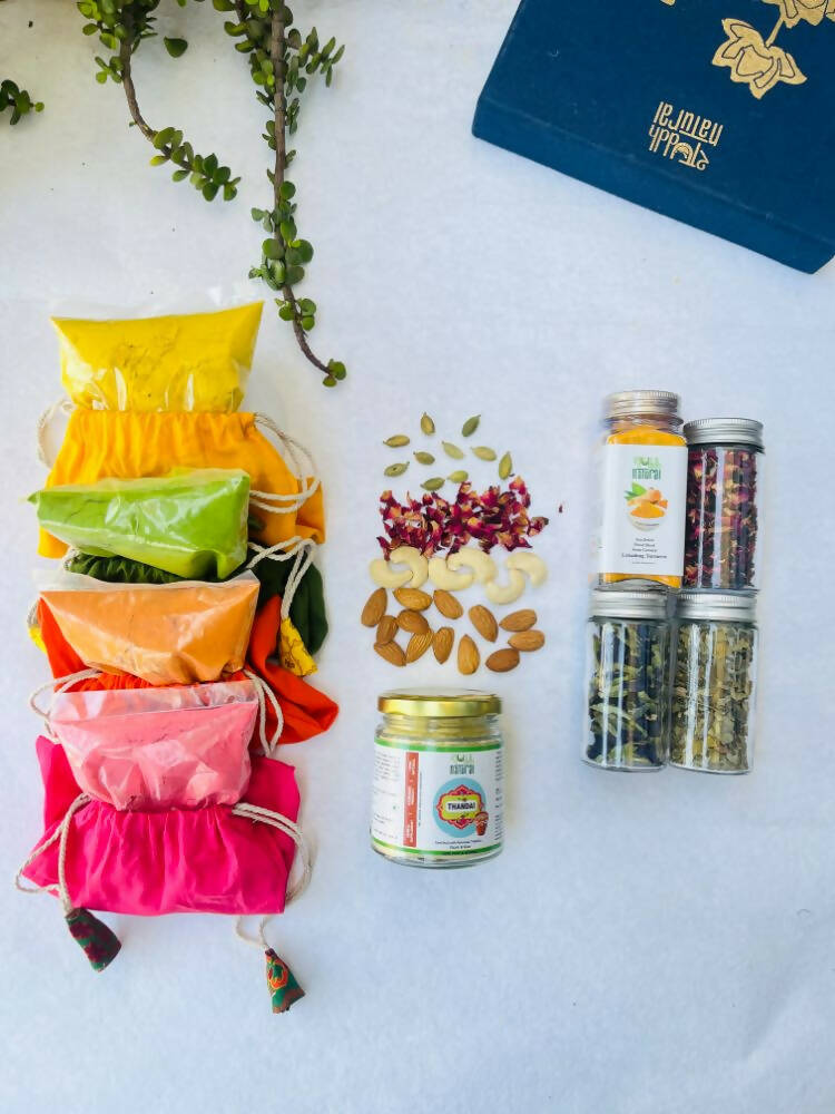 Shuddh Natural Edible Wholistic Colour | Ayurvedic Thandai Powder | Ubtan Based Herbal Gulal | Holi Gift Hamper