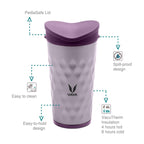 Vaya Drynk Stainless Steel Tumbler with Spill-Proof PediaSafe Lid - 350ml (Purple)