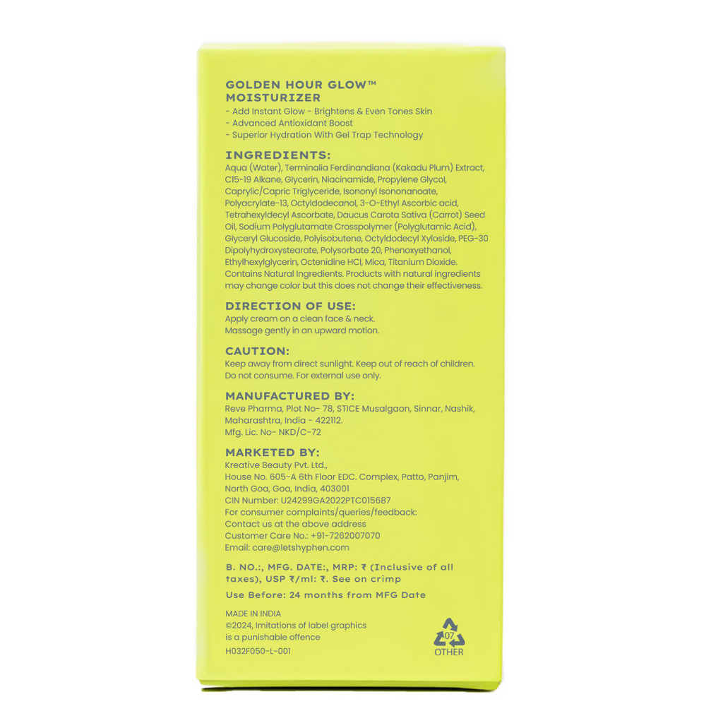 Hyphen Golden Hour Glow Face Moisturizer with Triple Vitamin C & 3% Niacinamide