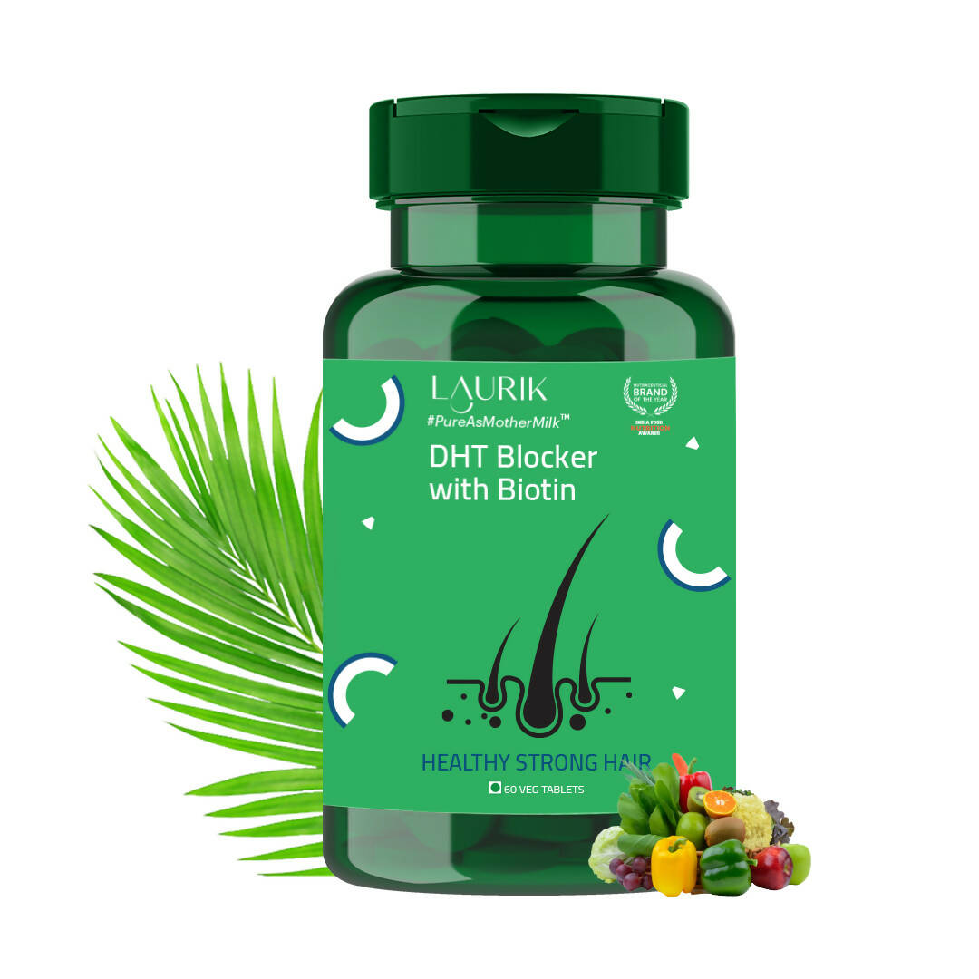 Laurik DHT Blocker Tablets With Ingredient Biotin, Helps Reduce Hair Fall, Stimulates Hair Growth