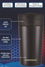 Signoraware Hot Pour Coffeemate Insulated Mug Tumbler - 350 ml (Black)
