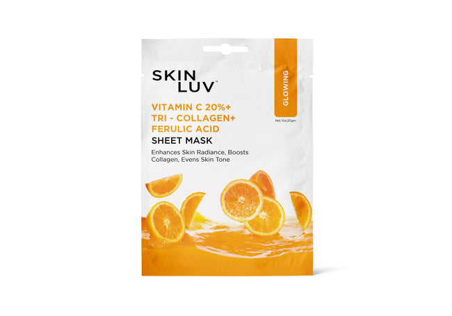 SkinLuv Vitamin C 20%+ Tri- Collagen Glowing Sheet Mask Hover Image