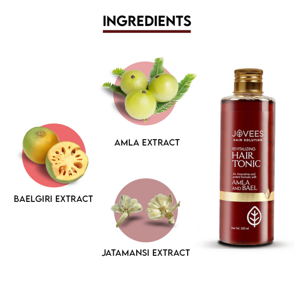 Jovees Revitalising Amla & Bael Hair Tonic For Long, Strong & Thick Hair