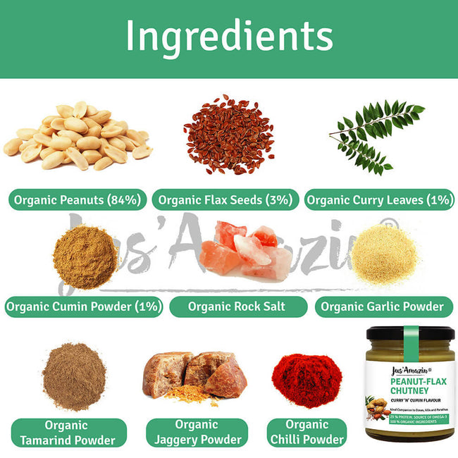 Jus Amazin Peanut Flax chutney Curry 'N' Cumin Flavour Main Image