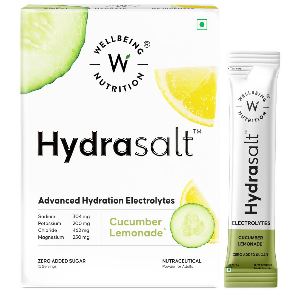 Wellbeing Nutrition Hydrasalt Electrolyte Drink Instant Hydration, Cucumber Lemonade