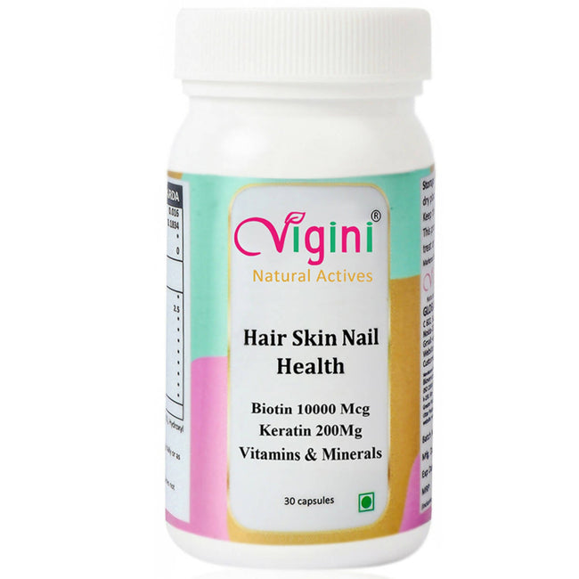 Vigini Natural Active Hair Skin Nail Health Capsules for Men Women Hover Image