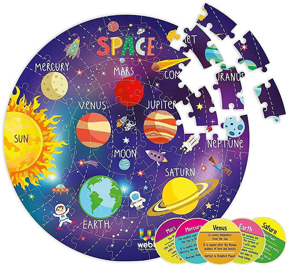 Webby Amazing Outer Space Solar System 60 Pieces Jigsaw Floor Puzzle