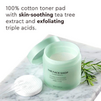 The Face Shop Tea Tree Toner Pads For Acne & Oily Skin With AHA, Ip BHA, PHA & Hyaluronic Acid