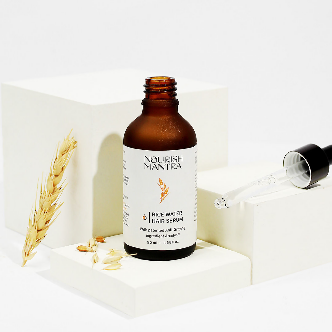 Nourish Mantra Anti-Greying Hair Serum With Rice Water & Arcolys to Stop Premature Hair Greying