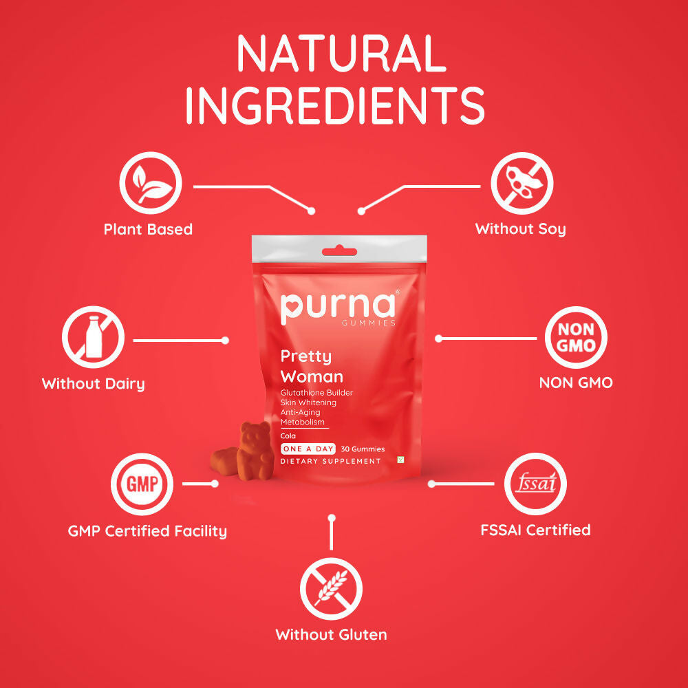 Purna Gummies Glutathione Cola Flavour Gummies for Skin Brightening