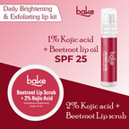 Bake Kojic Acid Beetroot Lip Kit With Lip Balm SPF 25 & Lip Scrub For Dark & Pigmented Lips