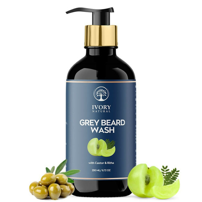 Ivory Natural Grey Beard Wash For Beard Graying And Restoring Beard'S Natural Black Shade Hover Image