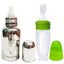 Goodmunchkins Stainless Steel Feeding Bottle with Spoon Food Feeder for Baby Anti Colic Silicon Nipple Feeder 220 ml Combo Pack-Green