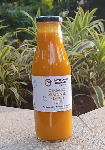 Satjeevan Organic Seasonal Mango Pulp Hover Image