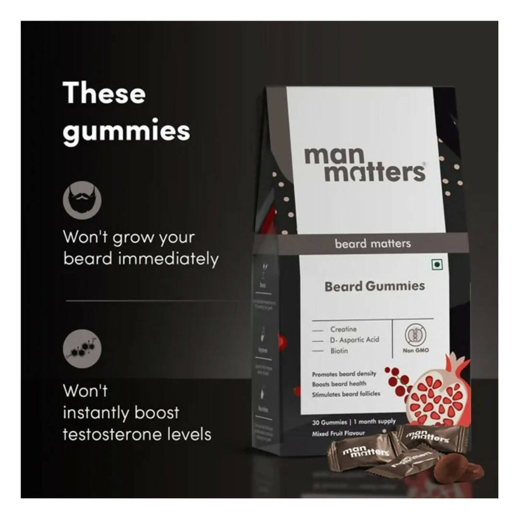 Man Matters Beard Growth Gummies, Promotes Beard Density