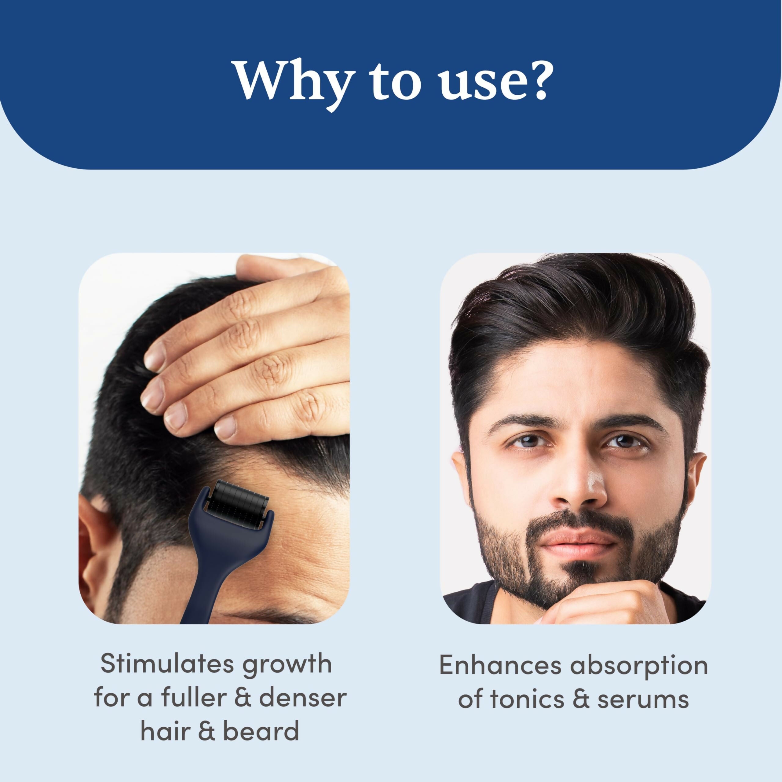 Man Matters Advance Derma Roller For Hair & Beard - 540 Micro 0.5mm Titanium Alloy Needles