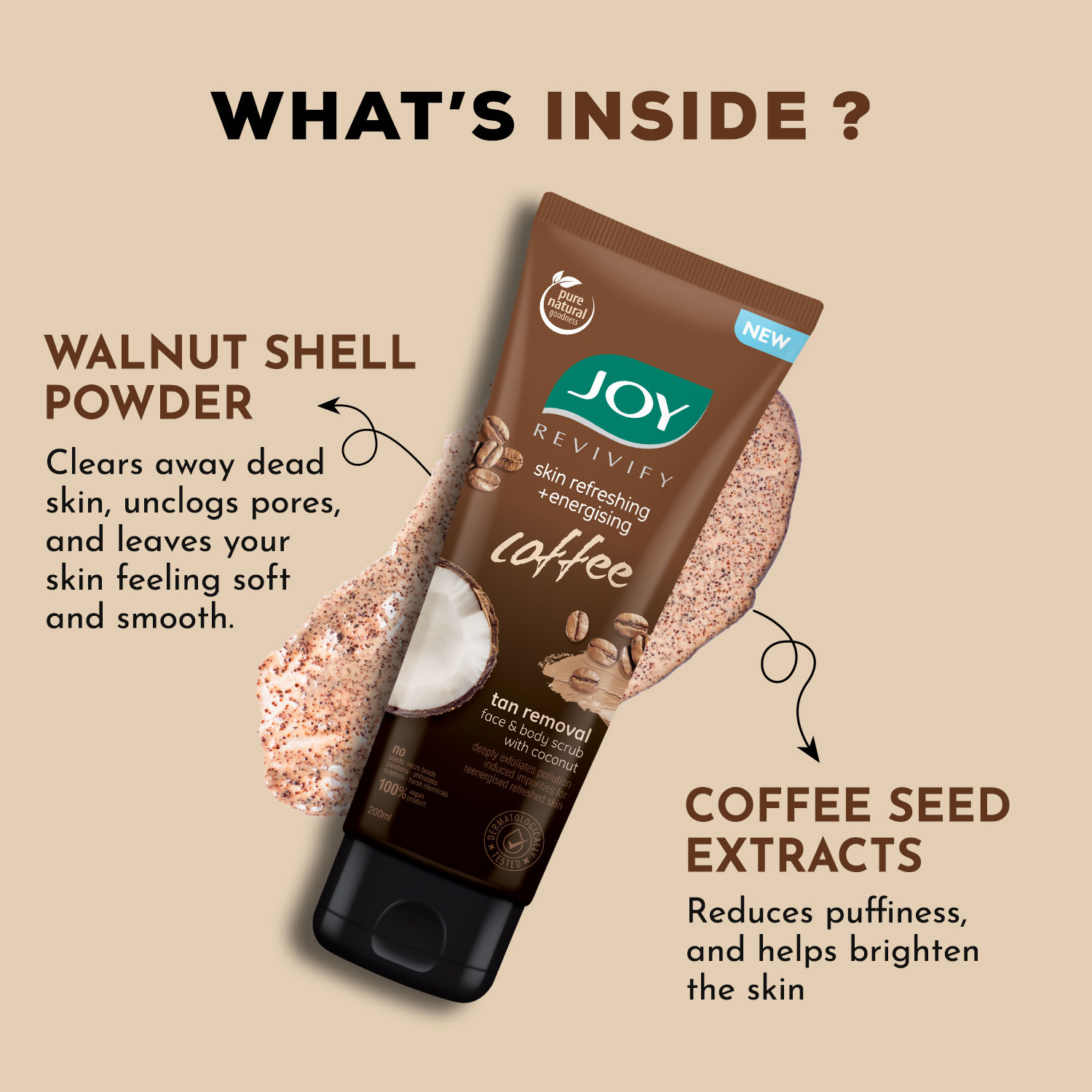 Joy Anti Pollution Exfoliating Coffee Face & Body Scrub