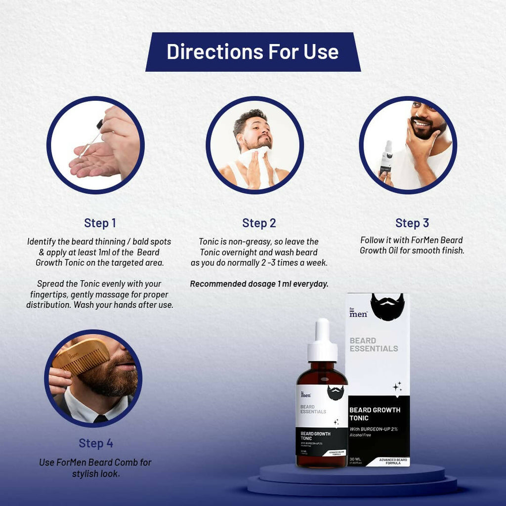 ForMen Beard Growth Tonic with 5% Minoxidil & 2% Burgeon Up