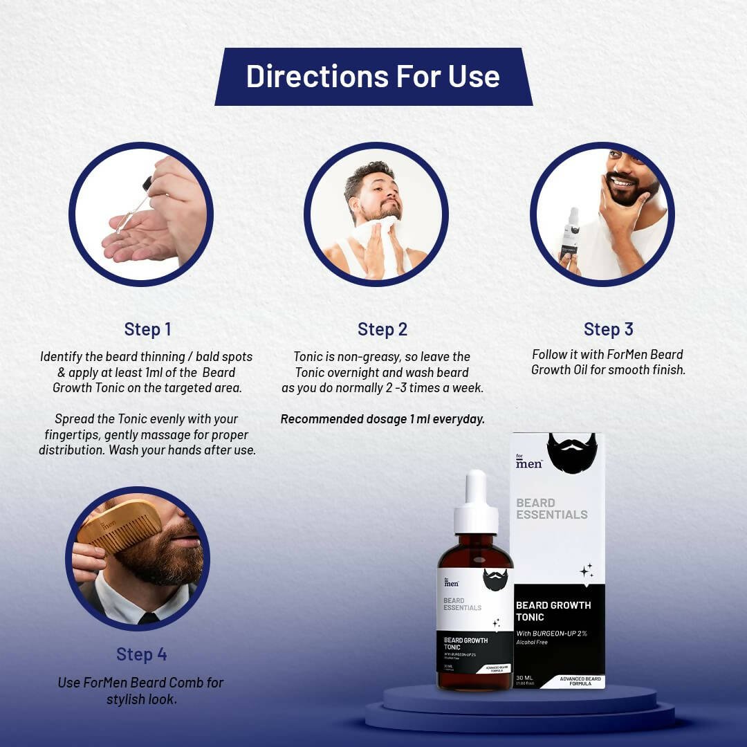 ForMen Beard Growth Tonic with 5% Minoxidil & 2% Burgeon Up