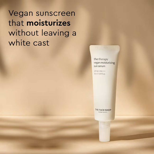 The Face Shop The Therapy Vegan Moisturizing Sun Serum SPF 50+ - Korean Skincare Main Image