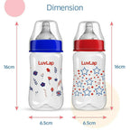 LuvLap Anti-Colic Wide Neck Natura Flo Baby Feeding Bottle