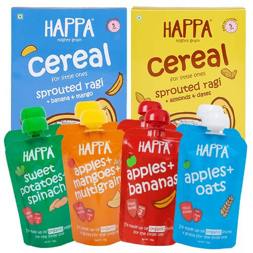 Happa Organic Baby Food, Fruit Puree and Cereal Combo Hover Image