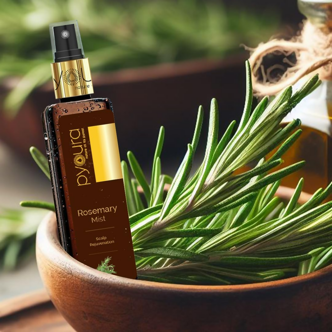 Pyoura Rosemary Water Spray For Hair Fall Control Natural Non-Greasy Heat Protection Serum Mist Toner