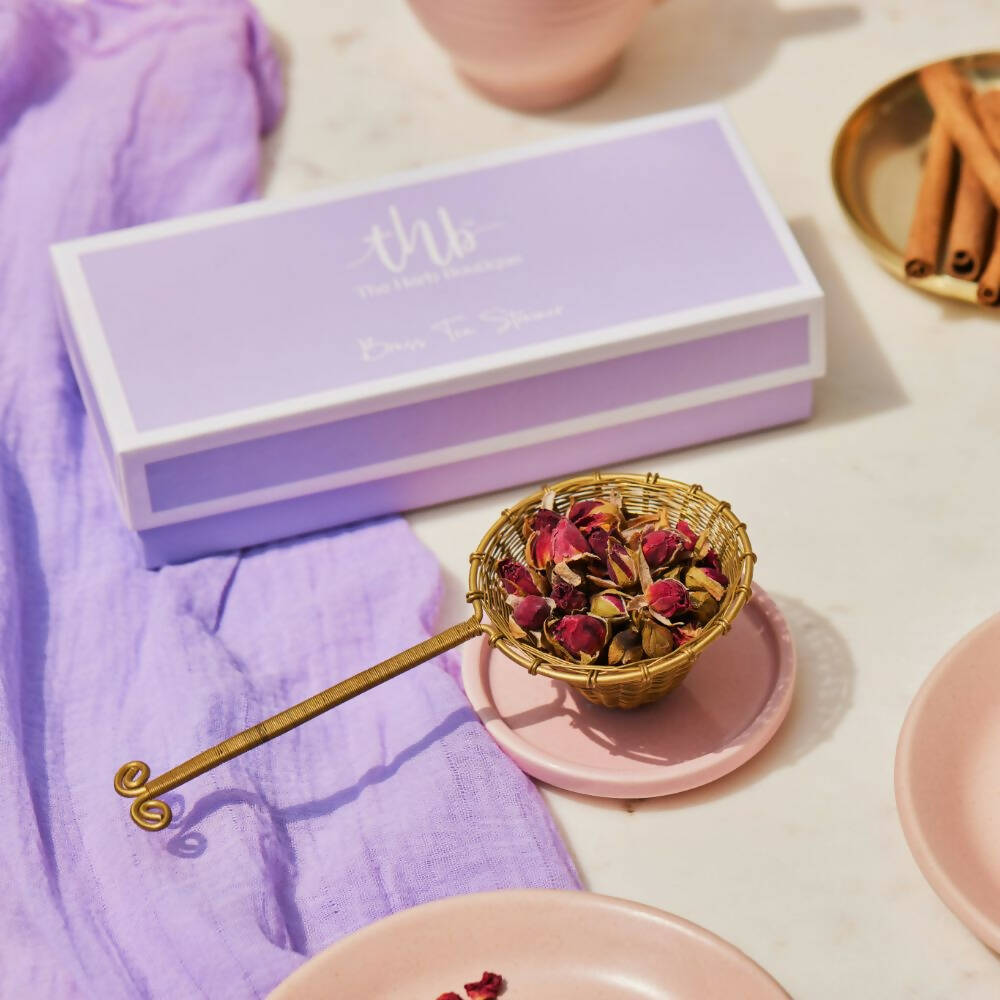 The Herb Boutique Fleur Brass Tea Strainer