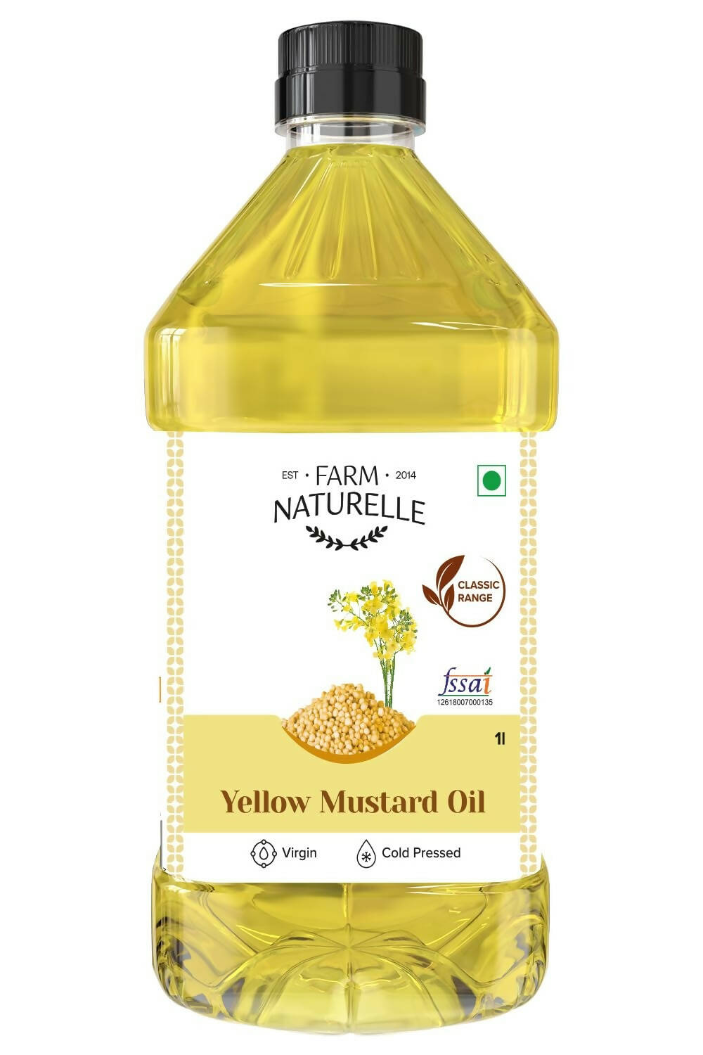 Farm Naturelle Cold Pressed Virgin Kachi Ghani Virgin Yellow Mustard Oil