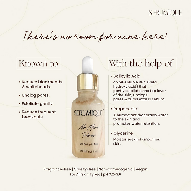 Serumique Salicylic Acid Face Serum No More Pores Starter Conc. 1% Main Image