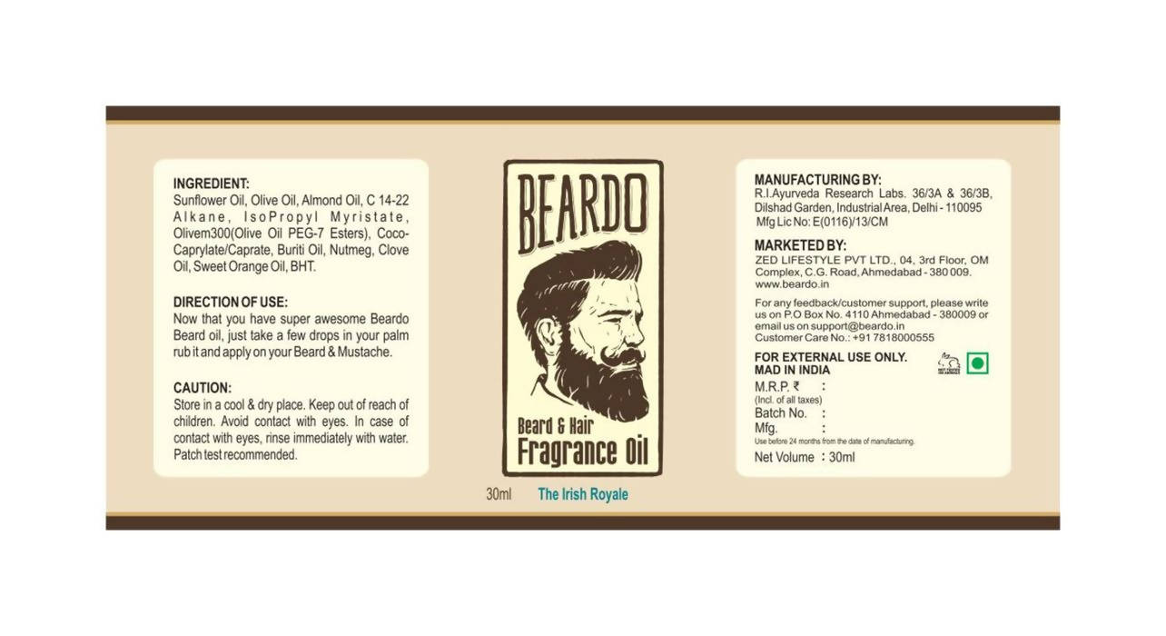 Beardo The Irish Royale Beard Oil & Beard Wash Combo