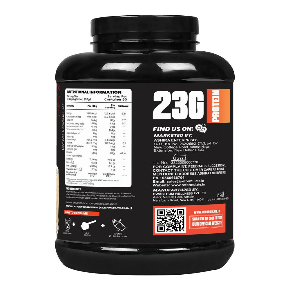Reformulate Ultima I Whey Protein with Isolate I 23 G Protein I 5.1G BCAA I 10.8 EAA I Pre & Probiotics - Cold Coffee