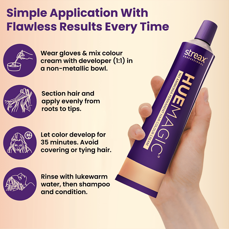 Streax Professional HueMagic Permanent Hair Colour - 3 Dark Brown