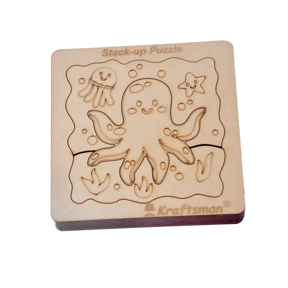 Kraftsman Stack up Puzzles/ Layered Puzzle Octopus Shape for Kids | Color Kit Included | 18 Pieces Puzzle