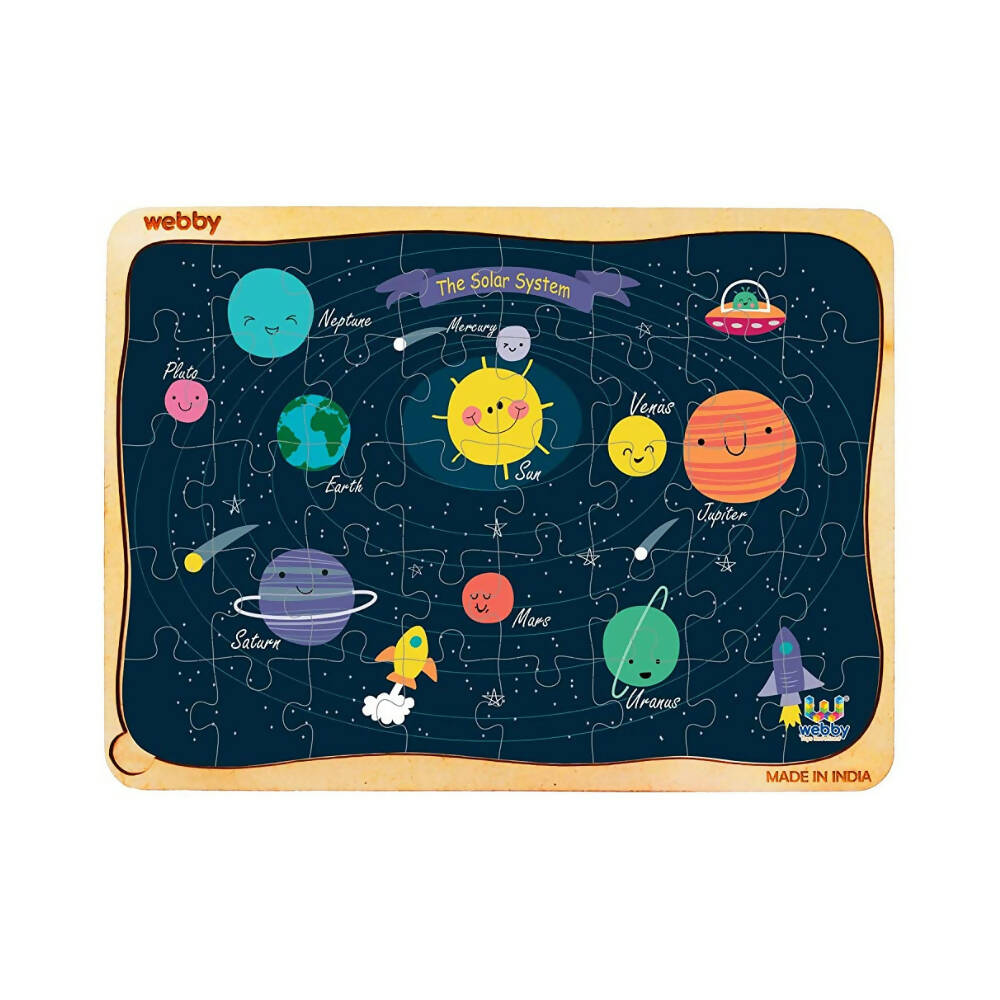 Webby Outer Space Solar System Wooden Jigsaw Puzzle - 40 Pcs