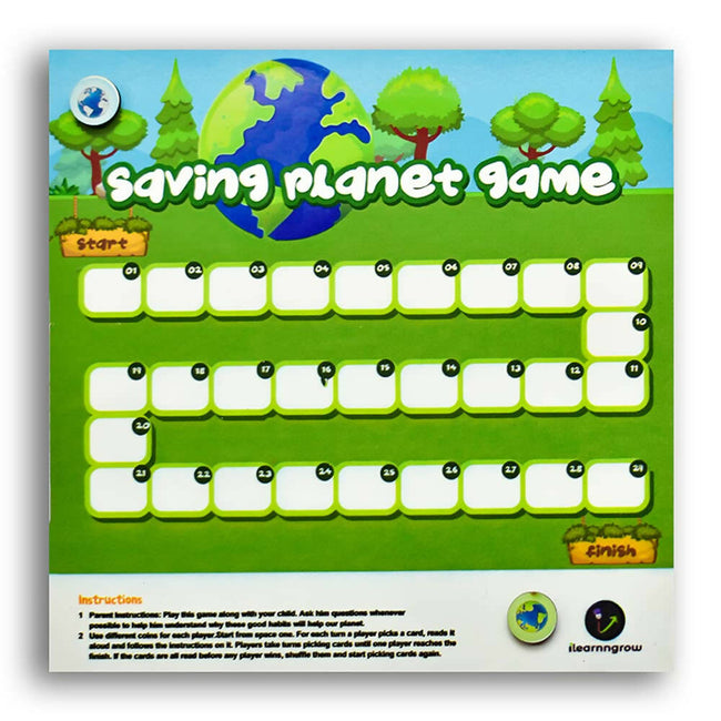 ilearnngrow Saving The Planet Board Game (Size: 10x10x1) Made by MDF Board Game for 3 - 10 years Main Image