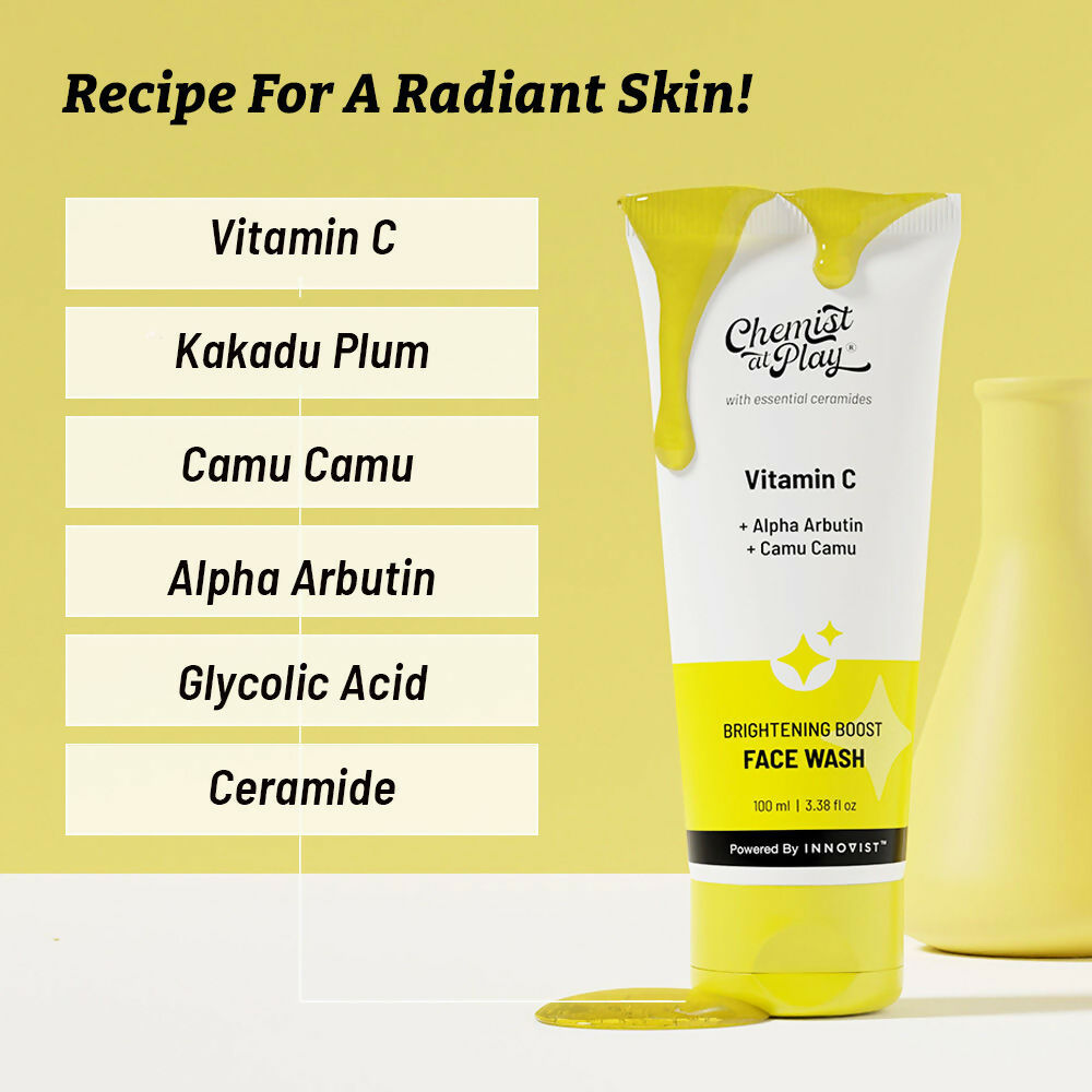 Chemist At Play Exfoliating Body Scrub + Brightening Boost Vitamin C Face Wash Combo