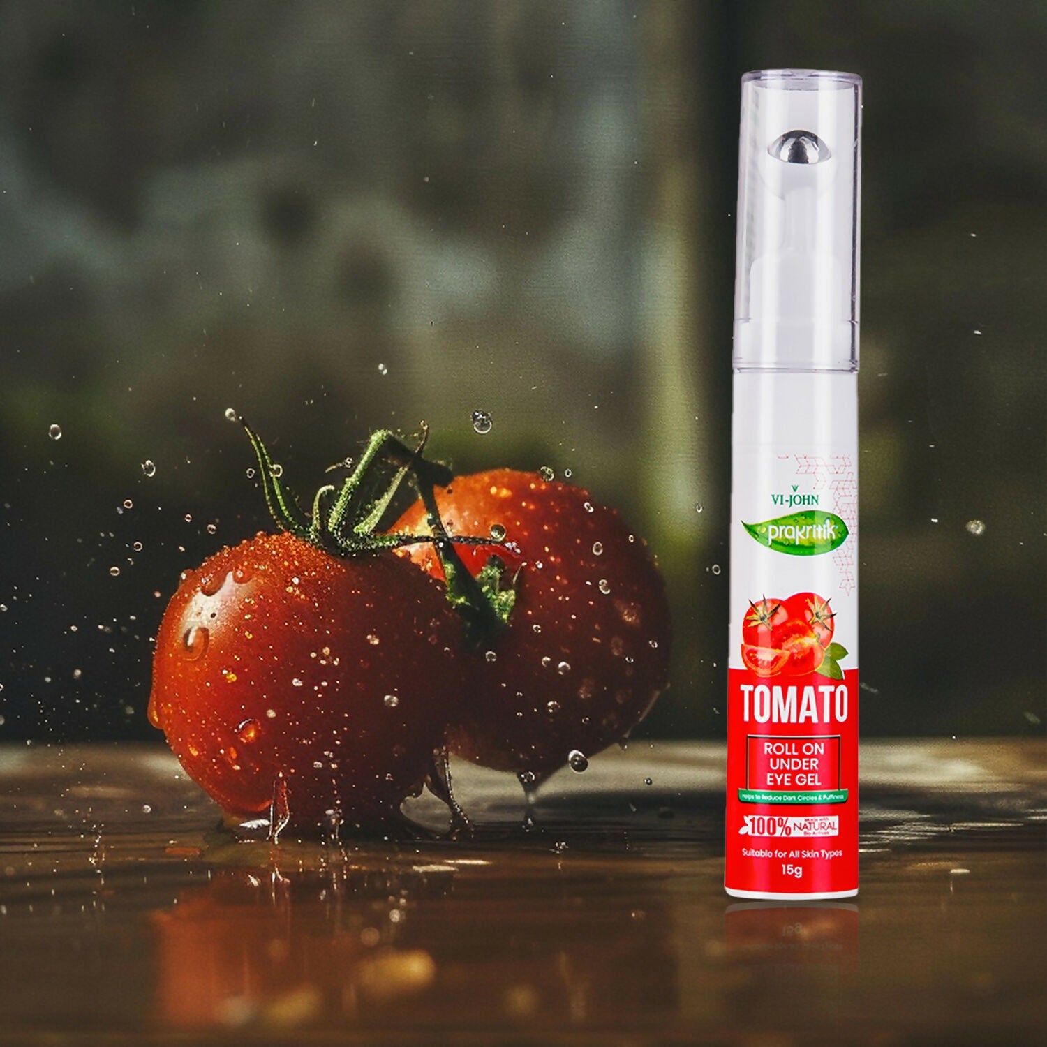 VI-JOHN Prakritik Tomato Under Eye Gel, Reduces Dark Circles, Puffiness,Fine Lines 100% Bioactives
