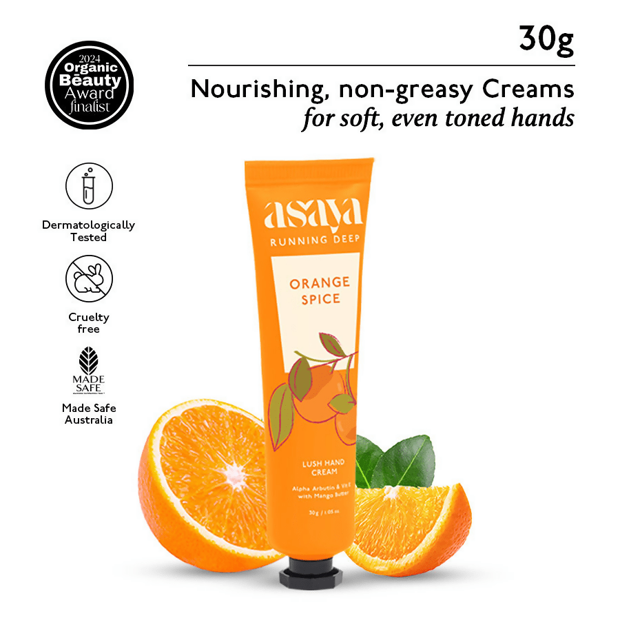 Asaya Orange Hand Cream Softens Dry, Rough Hands For Men & Women