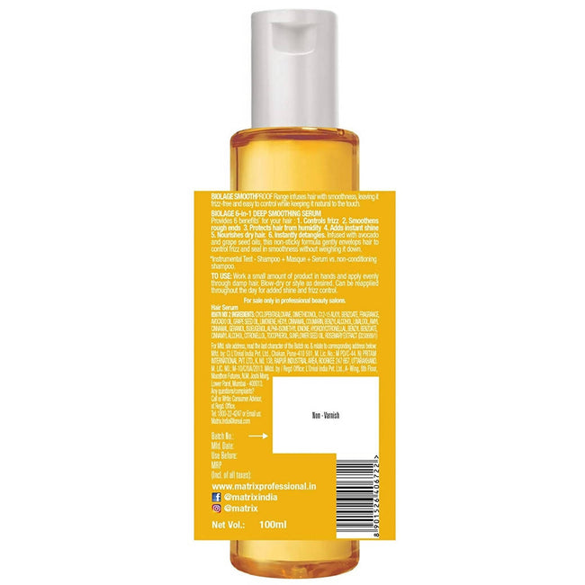 Matrix Biolage SmoothProof Deep Smoothing 6-in 1 Professional Hair Serum Main Image