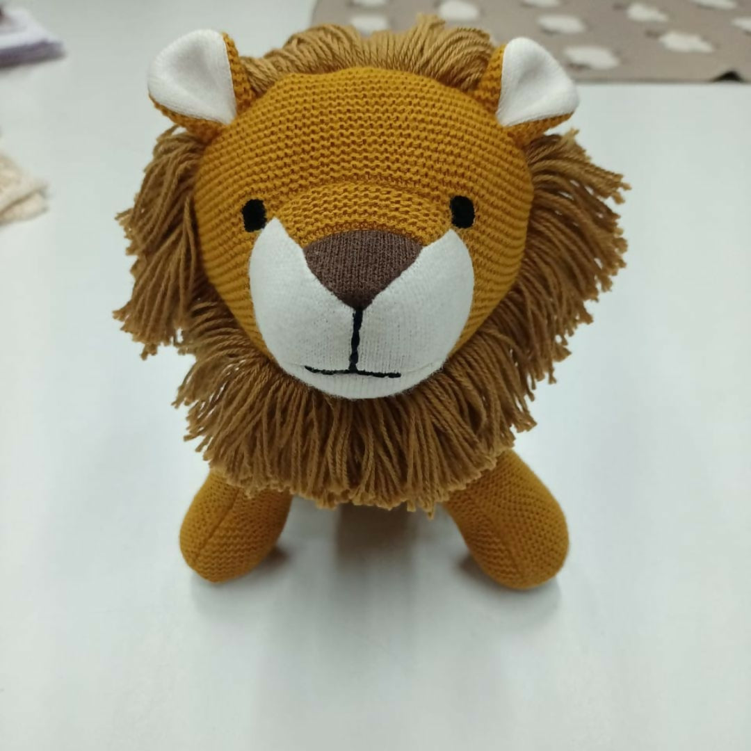 Nesta Toys Lion Plush Toy For Kids – Snuggly Knitted Cotton Soft Toy