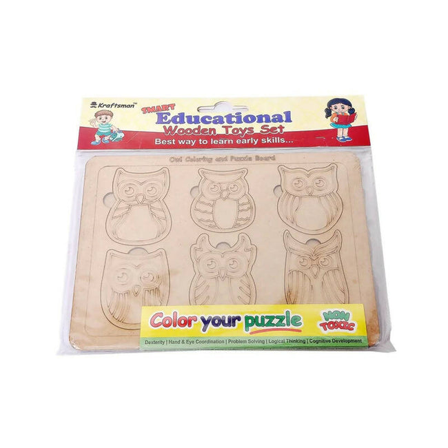 Kraftsman Owl Shapes Puzzle Board | Color Kit Included Main Image