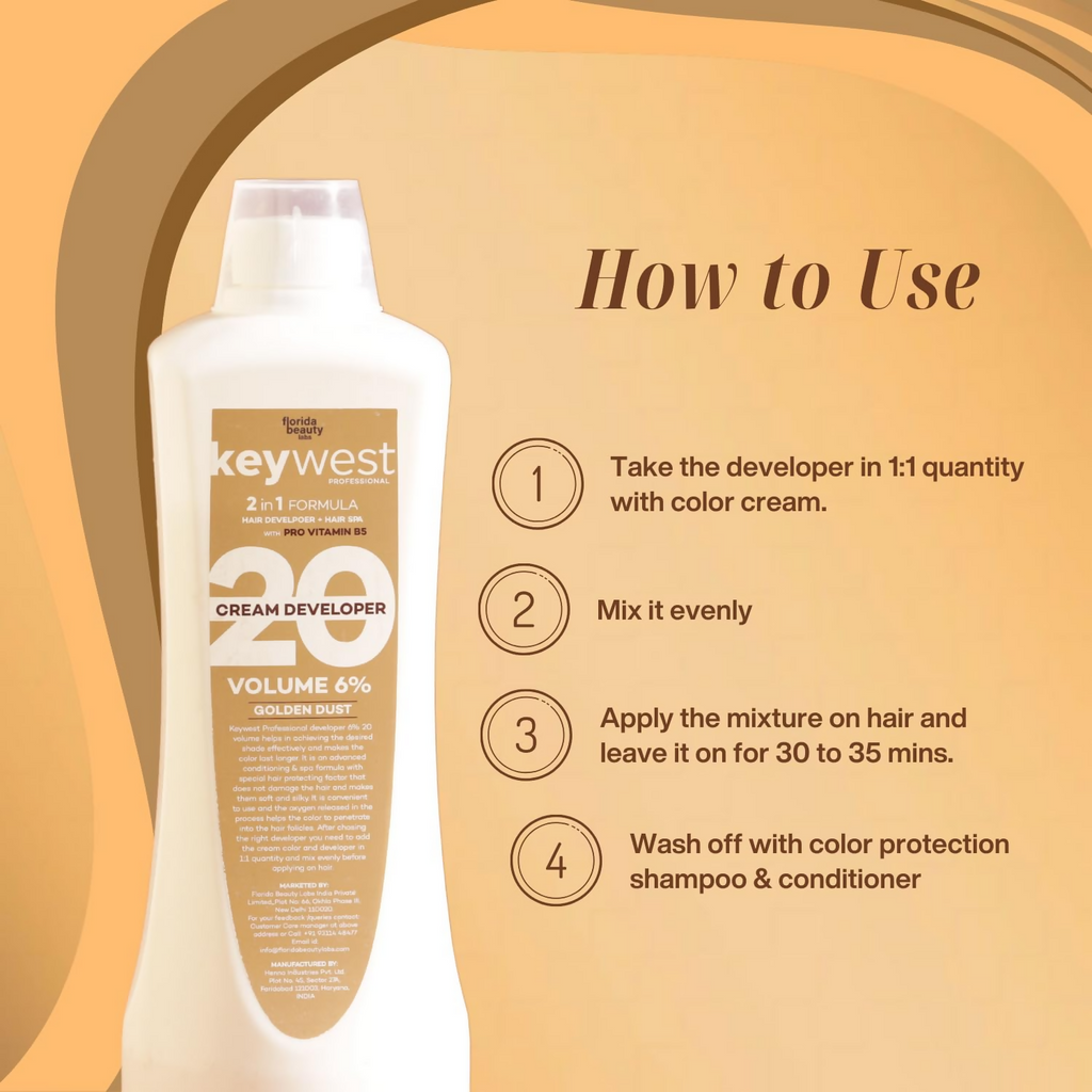 Keywest Professional Hair Color Developer Volume 6% With Pro Vitamin B5