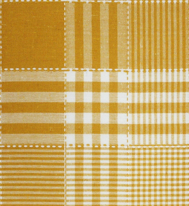 Airwill 100% Cotton Checkered Pattern 4 Seater Square Table Cover - Yellow Main Image