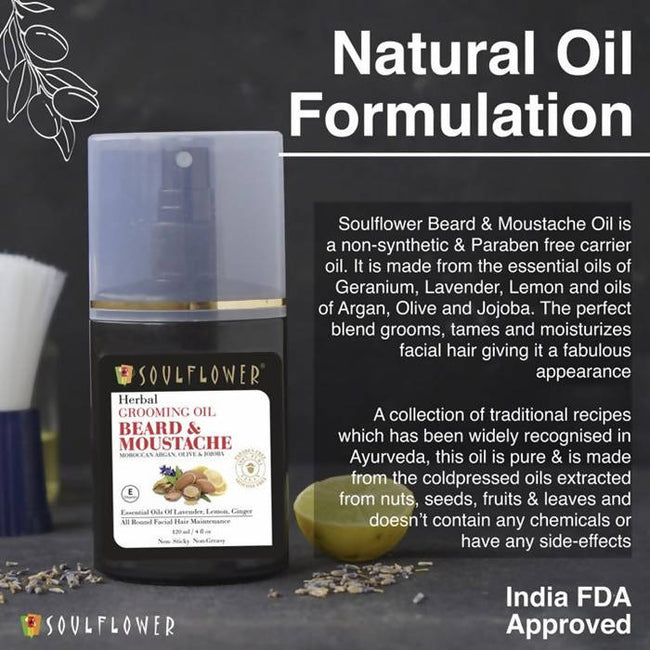 Soulflower Herbal Beard And Moustache Grooming Oil Main Image